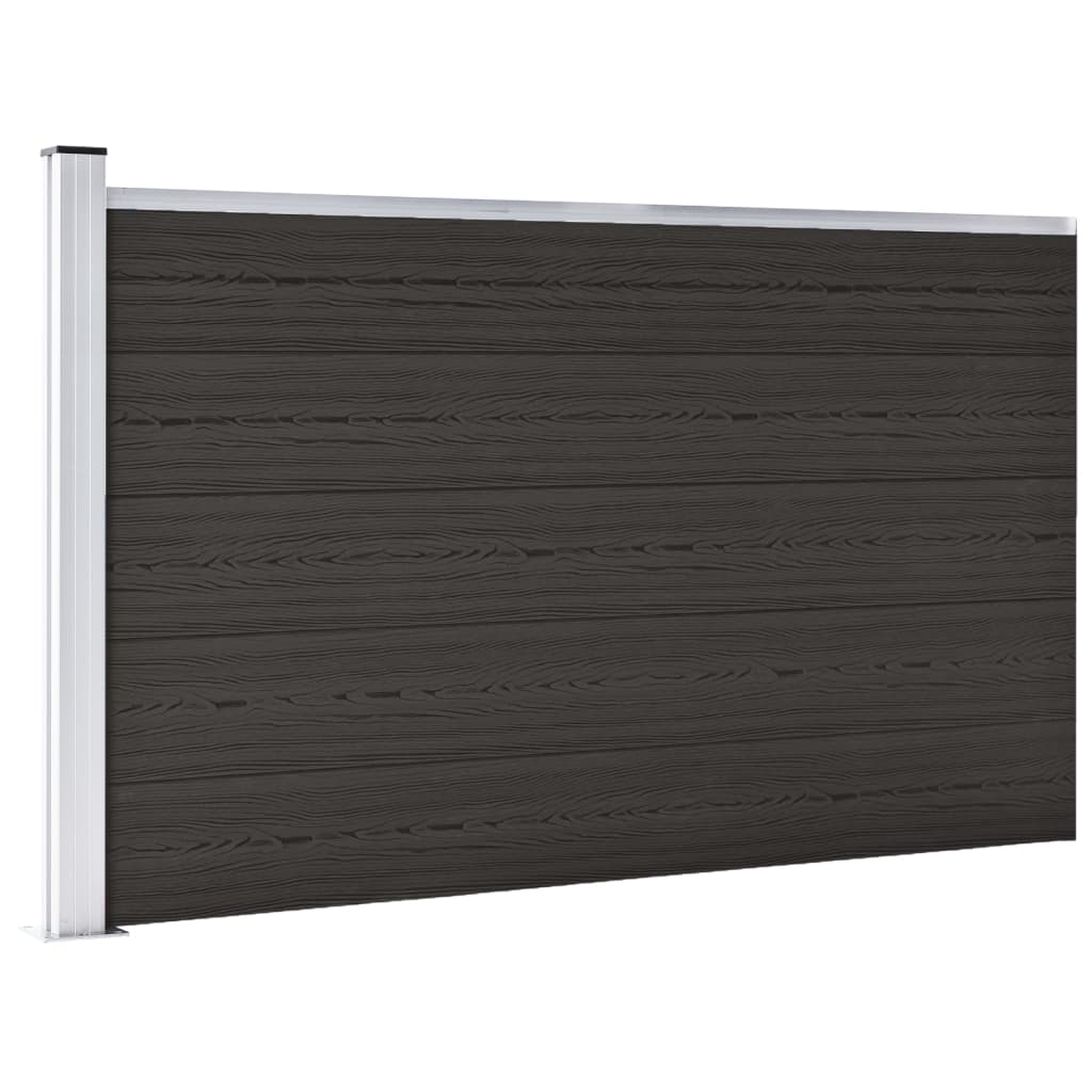 vidaXL Zaunelement WPC 175x105 cm Schwarz