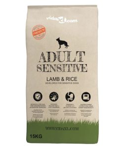 vidaXL Trockenfutter für Hunde Adult Sensitive Lamb & Rice 15 kg