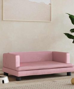 vidaXL Hundebett Rosa 80x45x30 cm Samt