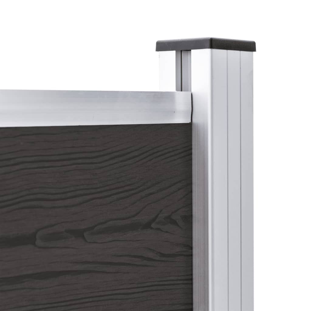 vidaXL Zaunelement WPC 175x105 cm Schwarz - Image 5