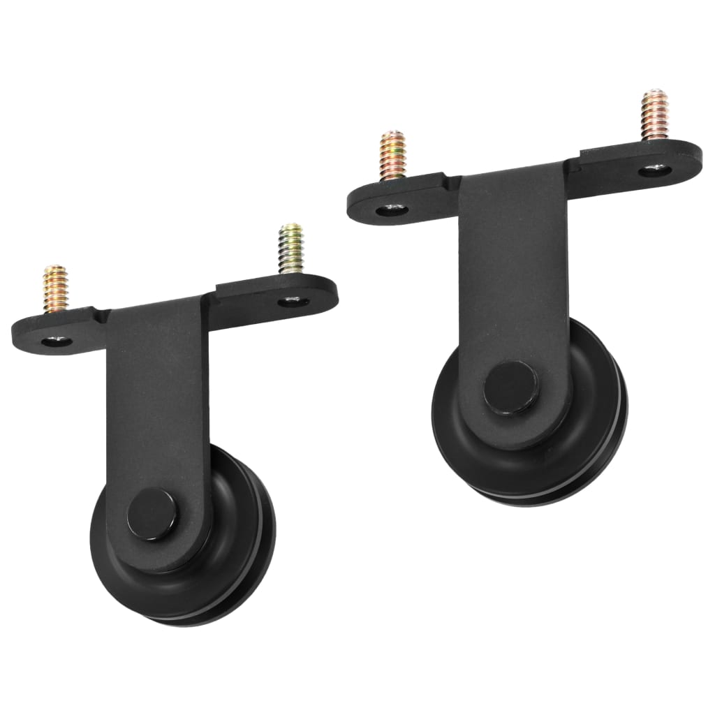 vidaXL Schiebetürbeschlag-Set SKIEN 183 cm Stahl Schwarz