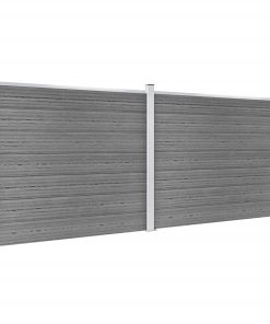 vidaXL Zaunelement Set WPC 353x146 cm Grau