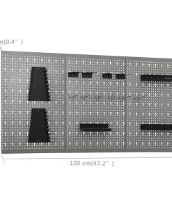 vidaXL Werkbank mit 3 Werkzeugwänden und 1 Wandschrank
