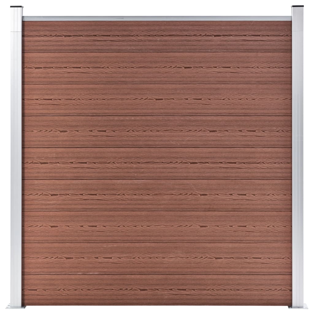 vidaXL WPC Zaun-Set 3 Quadrate + 1 Schräge 619x186 cm Braun