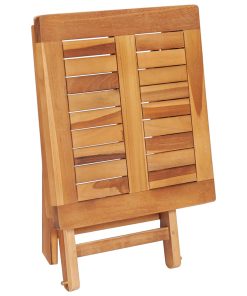 vidaXL Sonnenliege mit Tisch und Auflage Massivholz Teak