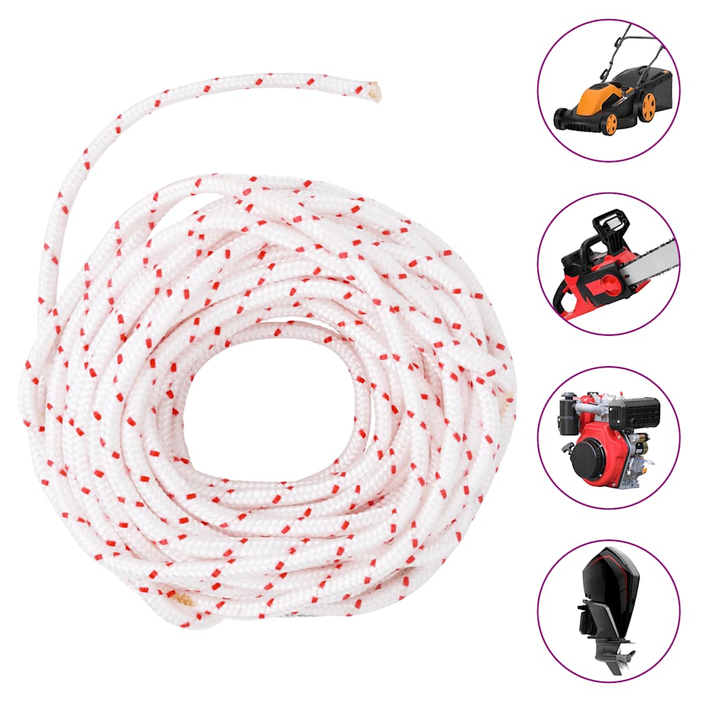 vidaXL Starterseil Weiß und Rot Ø6 mm 10 m Nylon