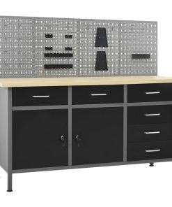 vidaXL Werkbank mit 4 Werkzeugwänden