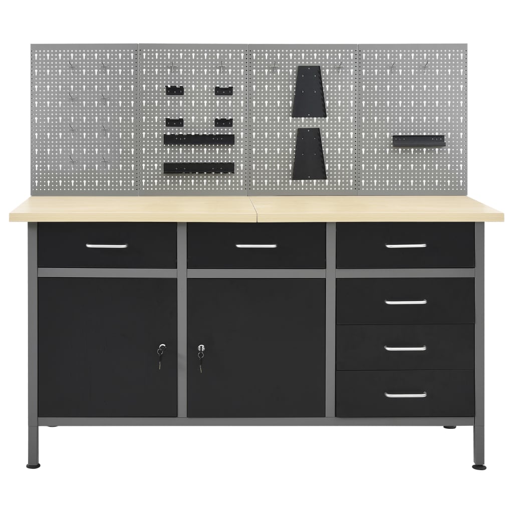 vidaXL Werkbank mit 4 Werkzeugwänden - Image 6