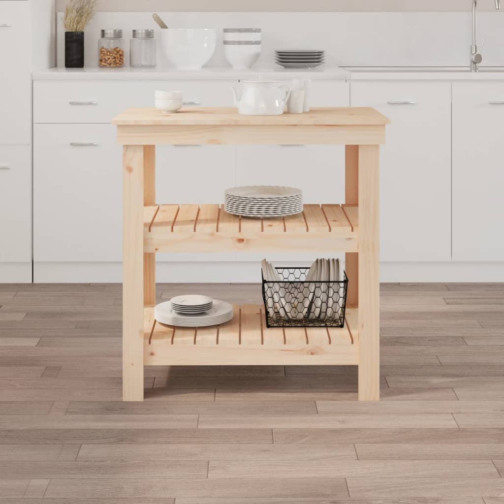 vidaXL Werkbank 78,5x50x80 cm Massivholz Kiefer