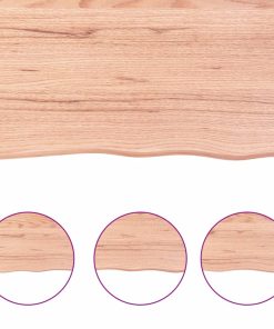 vidaXL Waschtischplatte Hellbraun 100x50x(2-4) cm Massivholz Behandelt