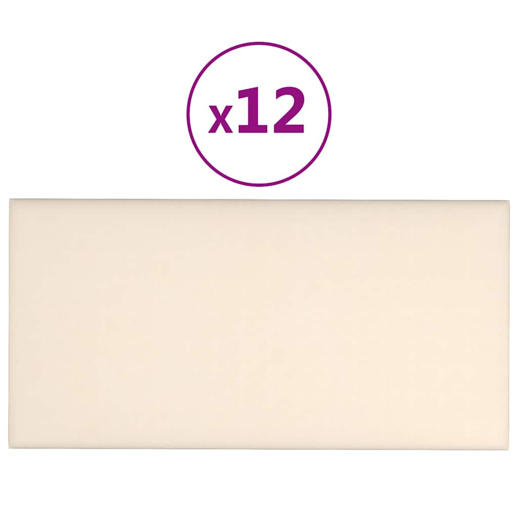 vidaXL Wandpaneele 12 Stk. Creme 60x30 cm Samt 2,16 m² - Image 4