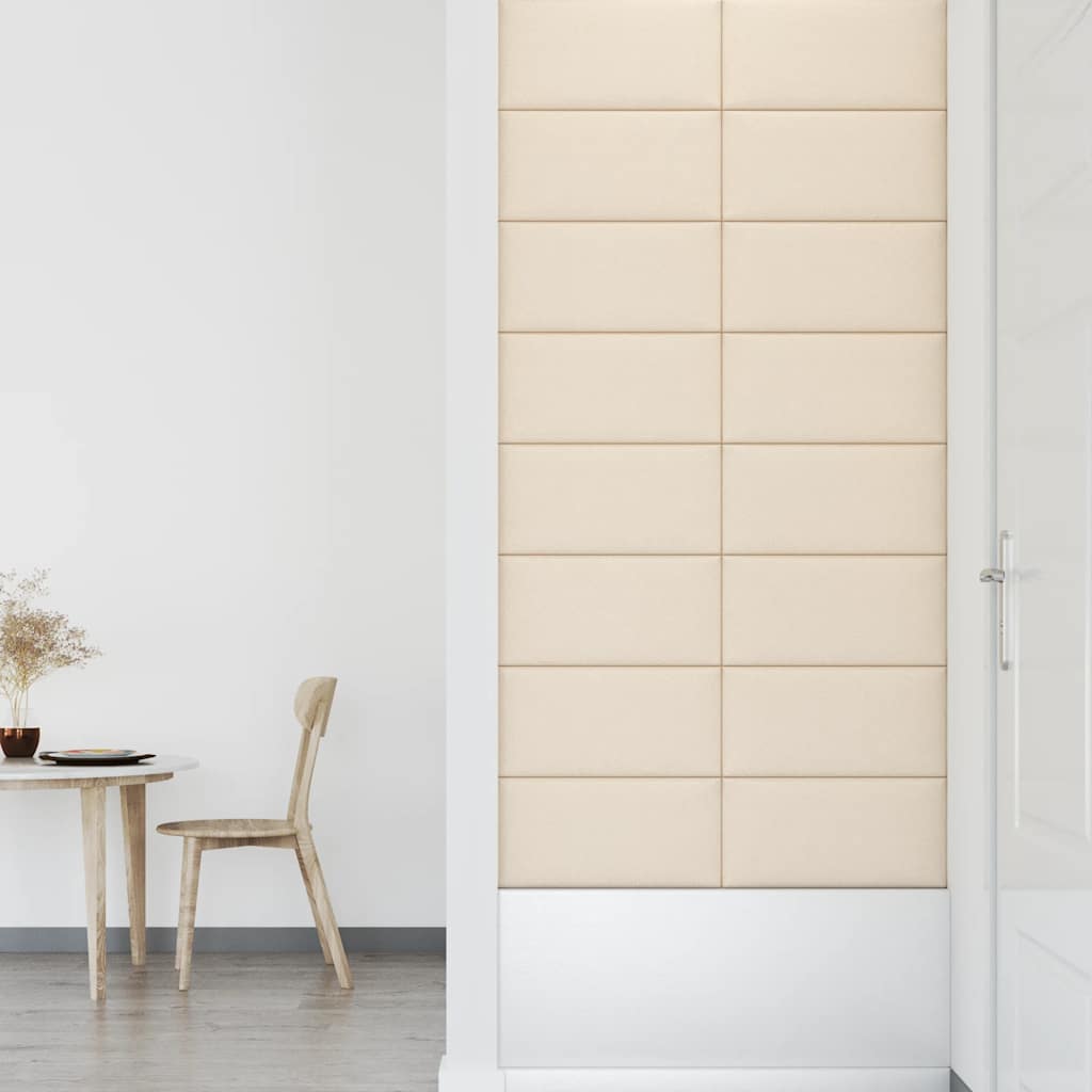 vidaXL Wandpaneele 12 Stk. Creme 60x30 cm Samt 2,16 m² - Image 6