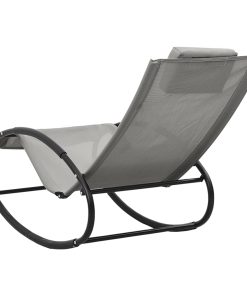 vidaXL Sonnenliege mit Kissen Stahl und Textilene Grau