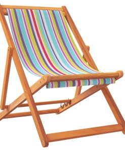 vidaXL Strandstühle 2 Stk. Klappbar Mehrfarbig Stoff