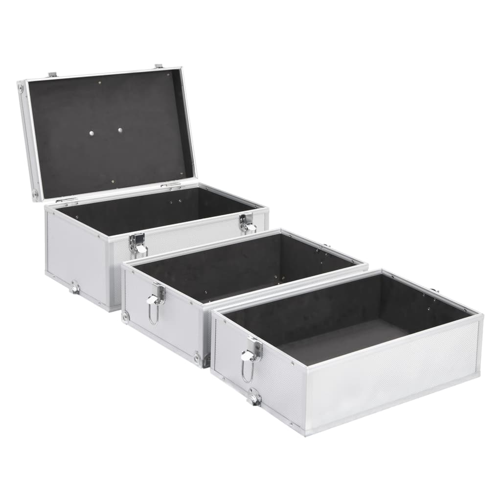 vidaXL Kosmetikkoffer 37x24x40 cm Silbern Aluminium