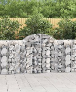 vidaXL Gabionen mit Hochbogen 20 Stk 200x50x100/120cm Verzinktes Eisen