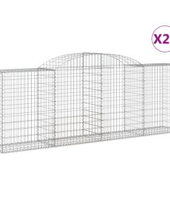 vidaXL Gabionen mit Hochbogen 20 Stk 300x50x100/120cm Verzinktes Eisen