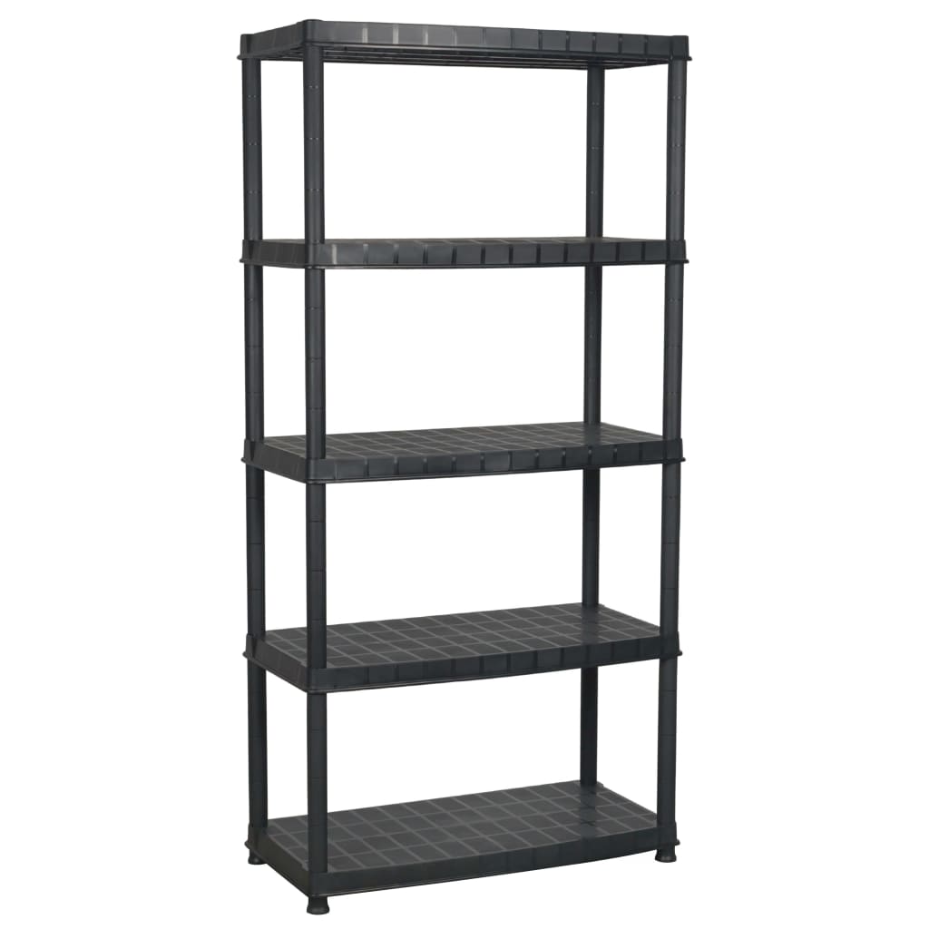 vidaXL Lagerregal 5-Tier Schwarz 91,5x45,7x185 cm Kunststoff