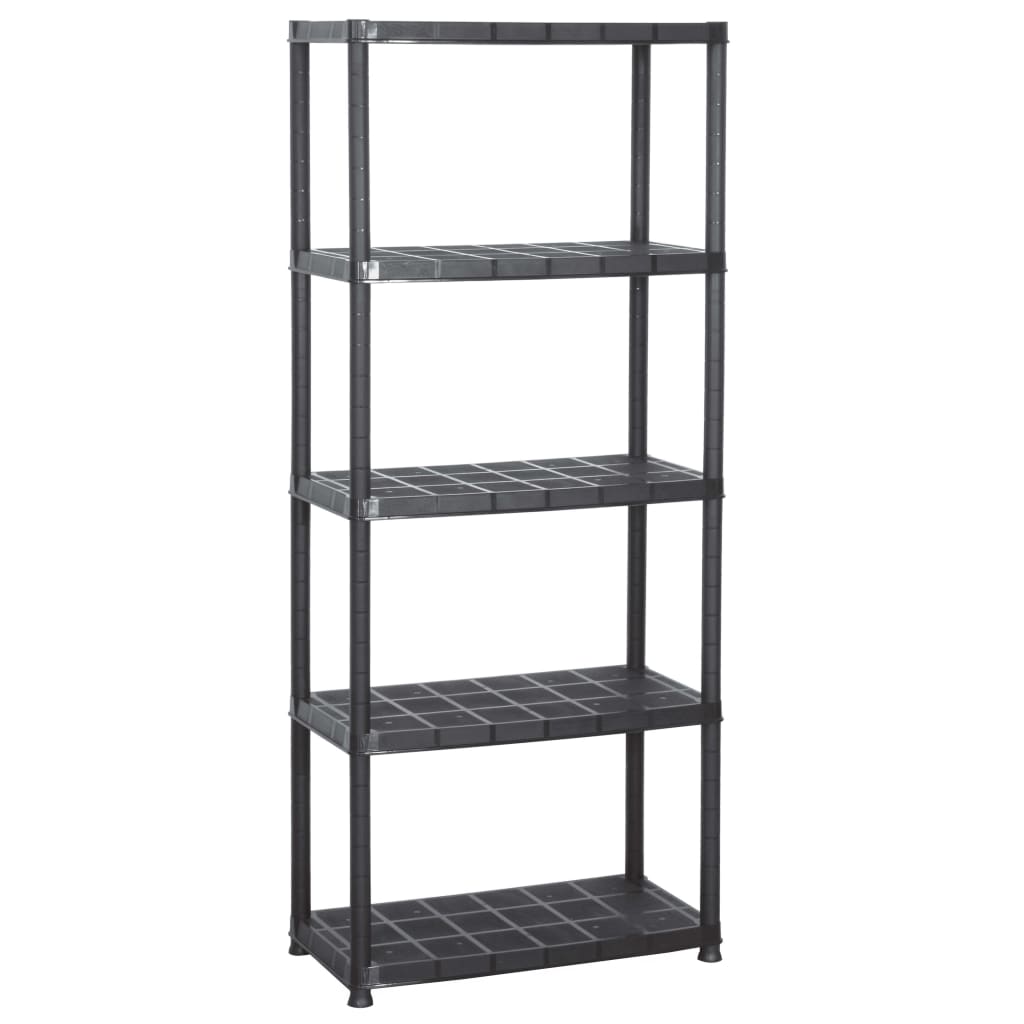 vidaXL Lagerregal 5-Tier Schwarz 71x38x170 cm Kunststoff