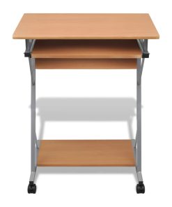 Computertisch Computerwagen PC Tisch Bürotisch Laptop auf Rollen braun
