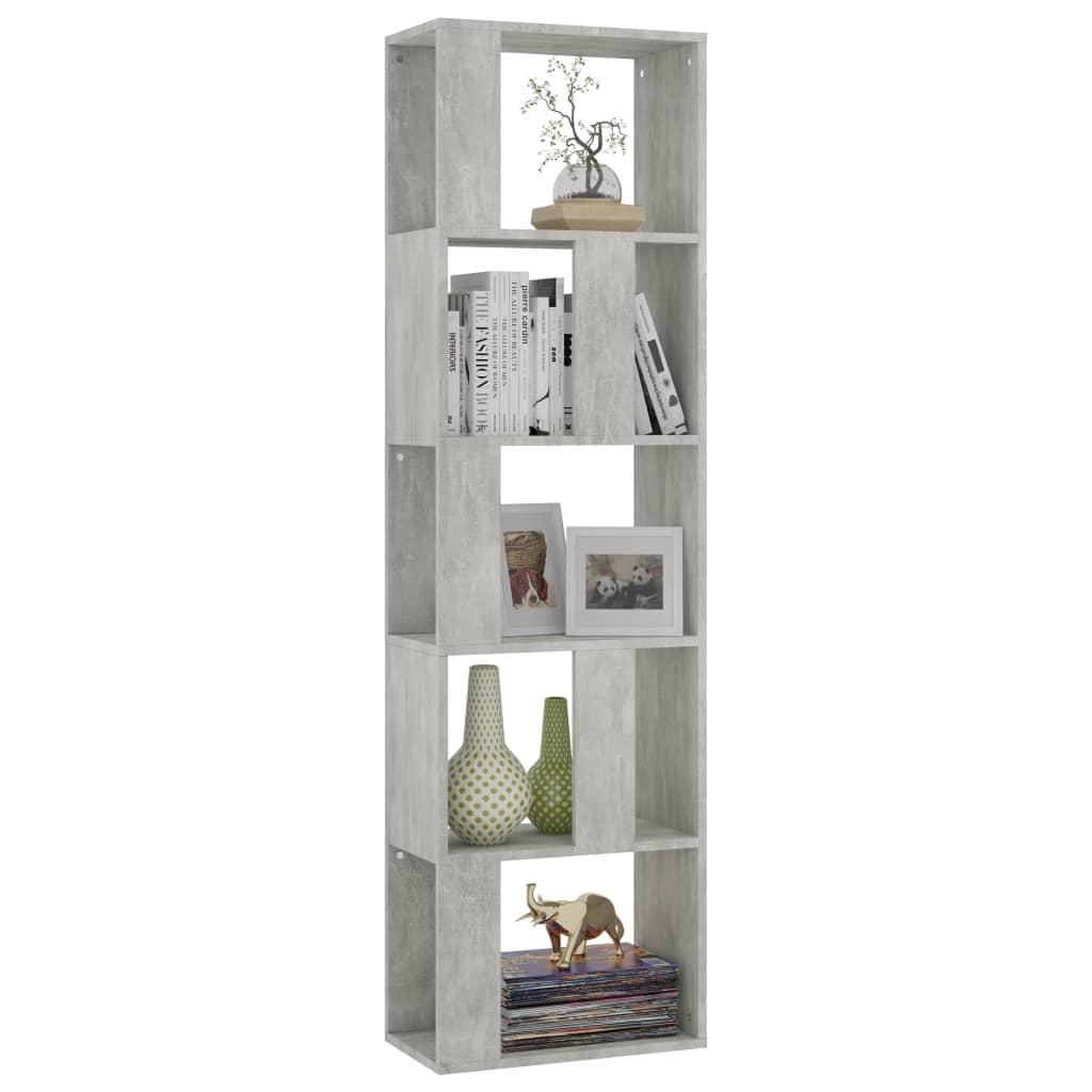 vidaXL Bücherregal/Raumteiler Betongrau 45x24x159 cm Holzwerkstoff