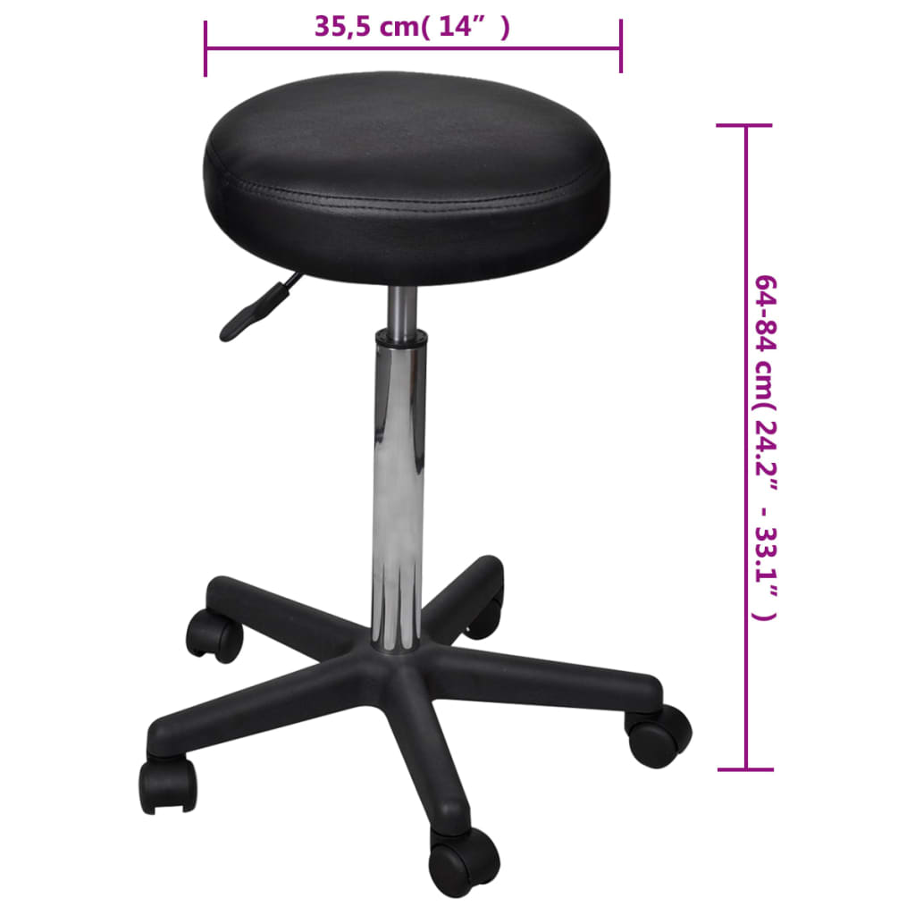 vidaXL Bürohocker Schwarz