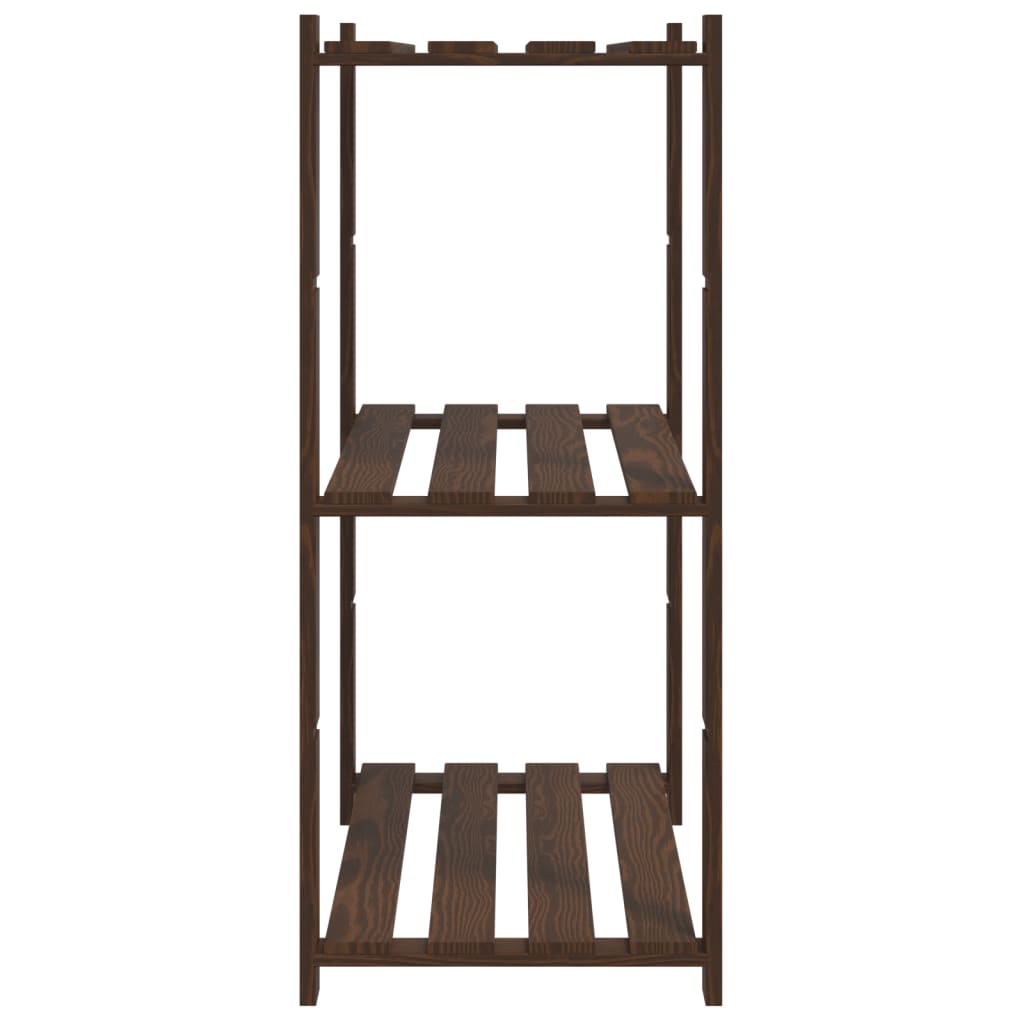 vidaXL Lagerregal mit 3 Böden Braun 80x38x90 cm Massivholz Kiefer