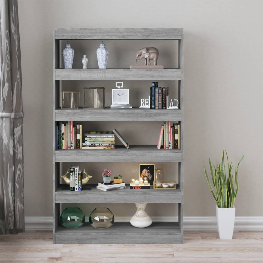vidaXL Bücherregal/Raumteiler Grau Sonoma 100x30x166 cm