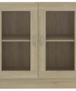 vidaXL Vitrinenschrank Sonoma-Eiche 82,5x30,5x80 cm Holzwerkstoff