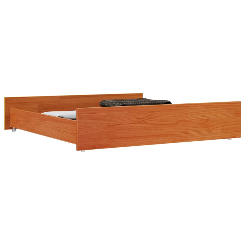 vidaXL Bettschubladen 2 Stk. Wachsbraun Massivholz Kiefer