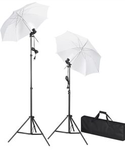 vidaXL Fotostudio-Set mit Leuchten, Schirmen, Hintergrund, Reflektor