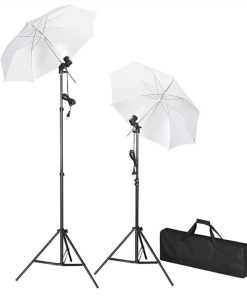 vidaXL Fotostudio-Set mit Leuchten, Schirmen, Hintergrund, Reflektor