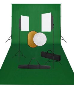 vidaXL Fotostudio-Set mit Softboxen, Hintergrundsystem und Reflektor