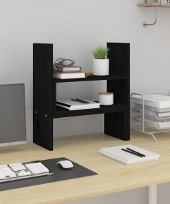 vidaXL Monitorständer Schwarz (39-72)x17x43 cm Massivholz Kiefer