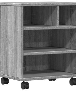 vidaXL Druckerständer mit Rollen Grau Sonoma 41x32x48 cm