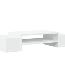vidaXL Monitorständer mit Stauraum Weiß 70x27x15 cm Holzwerkstoff