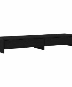vidaXL Monitorständer mit Schubladen Schwarz Eichen-Optik 100x27x15 cm