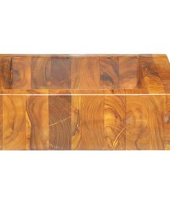 vidaXL Waschbecken Massivholz Teak 50x35x10 cm