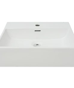 vidaXL Waschbecken mit Hahnloch Keramik Weiß 51,5x38,5x15 cm