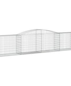 vidaXL Gabionen mit Hochbogen 2 Stk. 400x50x80/100cm Verzinktes Eisen