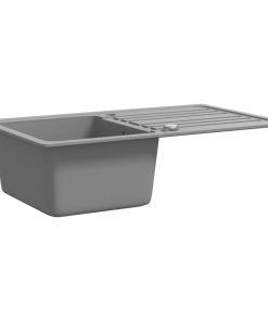 Granitspüle mit Abtropffläche Reversibel Grau