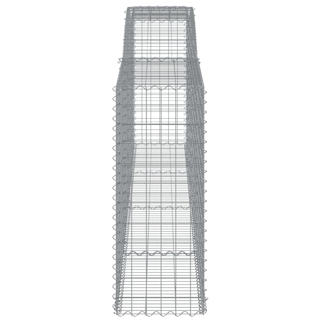 vidaXL Gabionen mit Hochbogen 2 Stk. 400x50x120/140cm Verzinktes Eisen