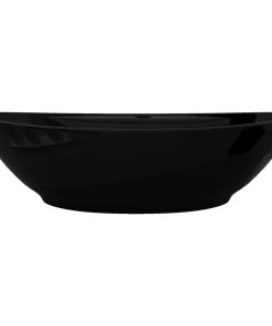 Keramik Waschbecken Hahnloch/Überlaufloch schwarz oval
