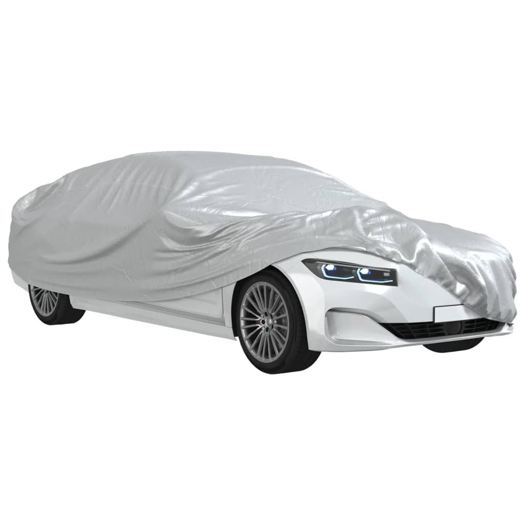 vidaXL Autoabdeckung für Limousine Schnallenriemen Voll Silbern M PEVA
