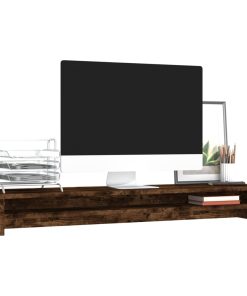 vidaXL Monitorständer Räuchereiche 100x24x13 cm Holzwerkstoff