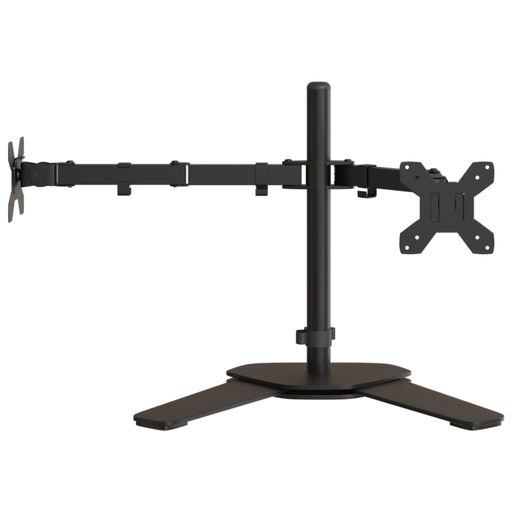 vidaXL Tischhalterung für 2 Monitore Schwarz Stahl VESA 75/100 mm