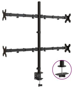 vidaXL Monitorhalterung Schwarz Stahl VESA 75/100 mm