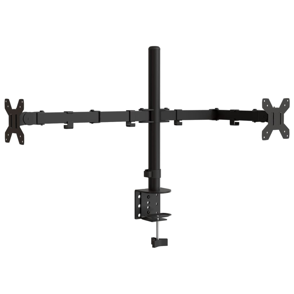 vidaXL Tischhalterung für 2 Monitore Schwarz Stahl VESA 75/100 mm