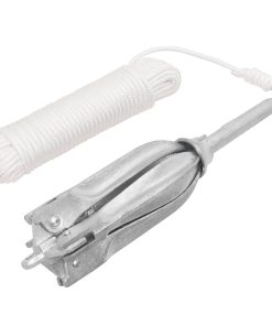 vidaXL Klappanker mit Seil Silber 12 kg Feuerverzinktes Gusseisen