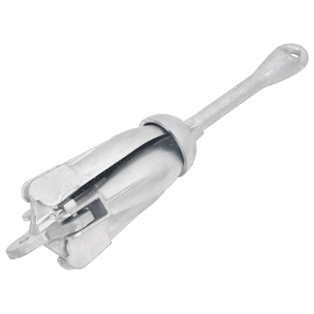 vidaXL Klappanker mit Seil Silbern 1,5 kg Temperguss